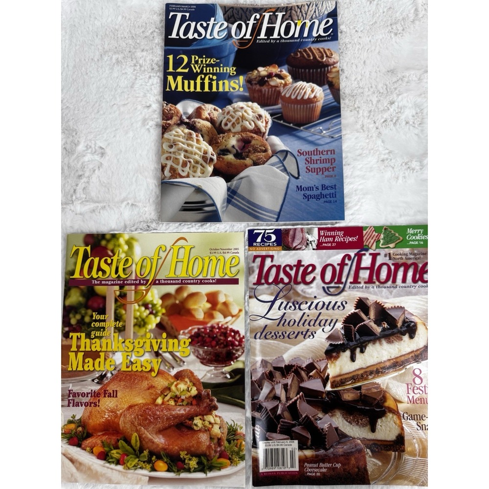 Lot Of 3 Taste Of Home Cooking Cookbook  Magazines 2005 2006‎
